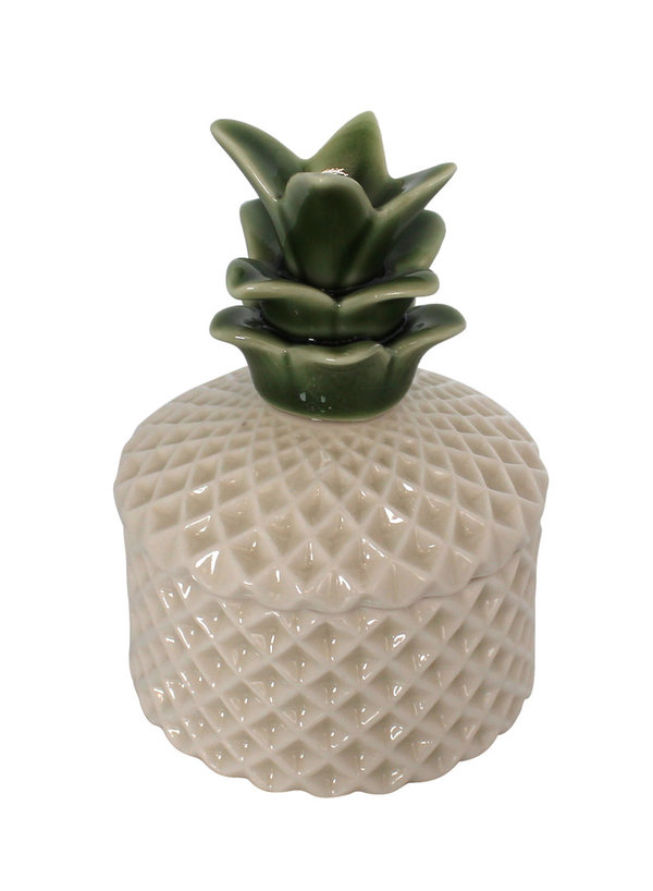 Deko-Dose "Ananas" aus Keramik - Höhe: 11.5cm
