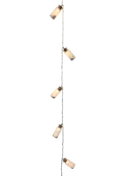 LED Lichterkette "Flaschenpost" aus Glas mit 10 LED - L: 165cm