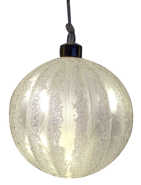 LED Glas Ball Frosty Ornament D:10cm