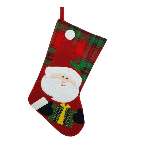 Weihnachtsstiefel "Nikolaus" H: 40cm Schlaufe zum hängen B:19cm / 24cm Farbe: Rot