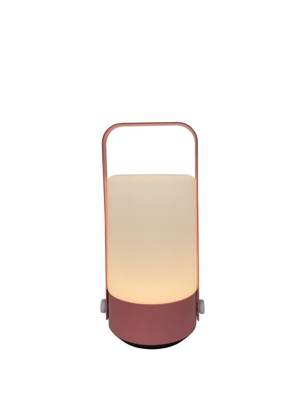 LED Lampe Metall mit Kunststoff-Haube Farbe: Rosa D:8.5cm H:19.5cm