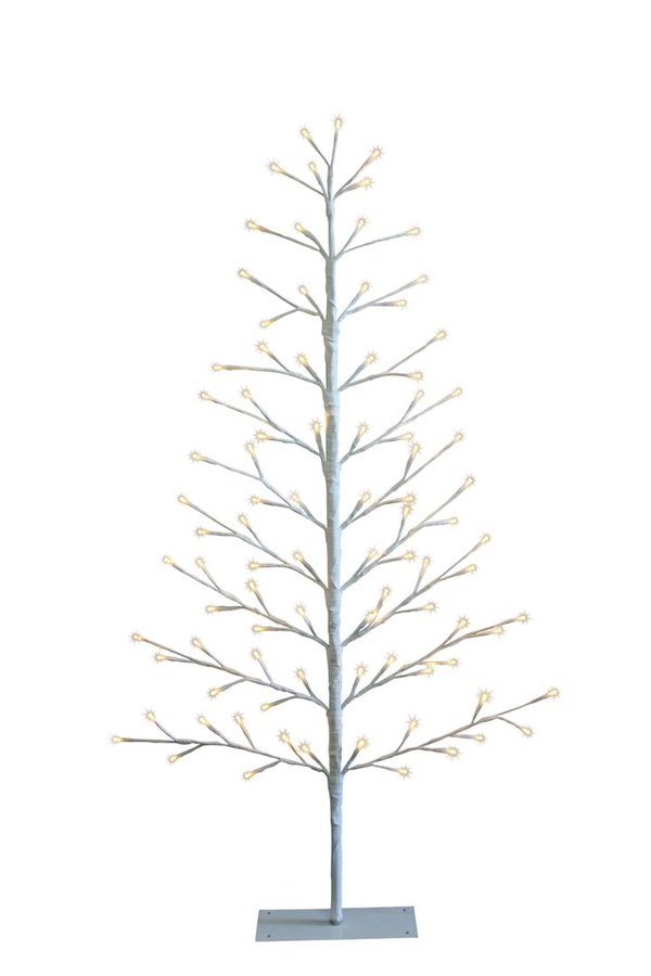 Outdoor LED Tannenbaum flach mit 90 LED H:120cm Farbe: Weiss  Warm weisses Licht
