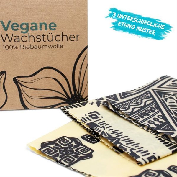 Wachstücher 3er Set | vegane & plastikfreie Tücher, im Allgäu hergestellt