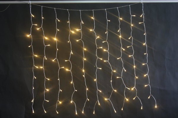 LED Lichtervorhang Outdoor mit 16 Strängen Total 160 LED B: 160cm H: 100cm Warm weisses Licht