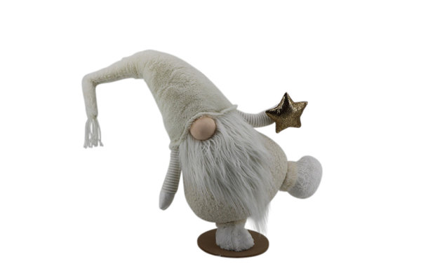 Deko Wichtel "Santa" tanzend weiss H:68cm