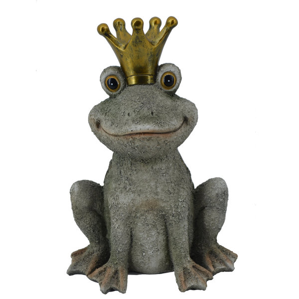 Froschkönig sitzend aus Polyresin H:26cm