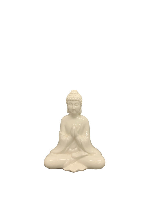Buddha aus Porzellan Weiss H:21cm