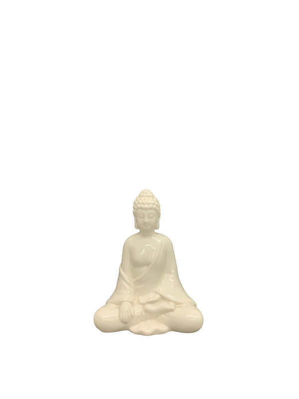 Buddha aus Porzellan Weiss H:16.8cm