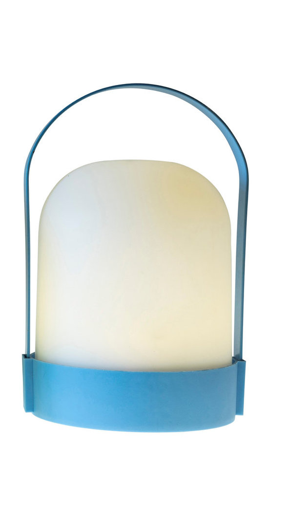 LED Lampe Metall blau D:13cm H:21.5cm
